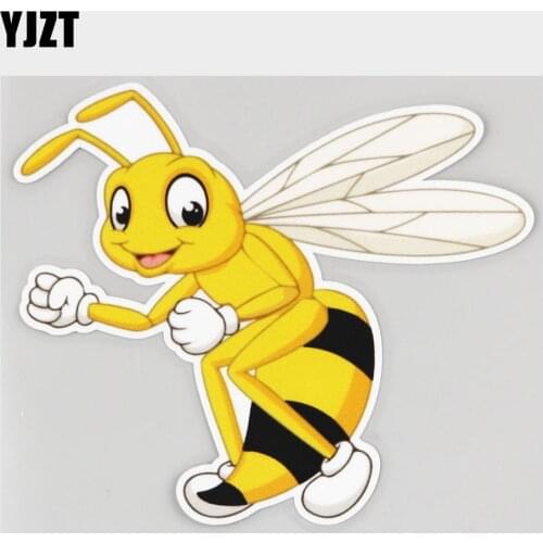 YJZT 13.3CM×11.9CM Cartoon Bee Hornet Creative Car Sticker PVC Decal 11C-0300