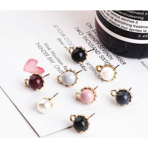 DIY handmade jewelry accessories bead earrings simple temperament alloy material pendant