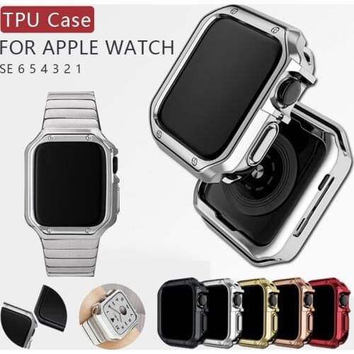 Protective TPU Cover Case For Apple Watch Series 6 5 4 3 2 1 SE For iWatch 40 42mm 38 44MM Screen Protector Bumper Accessories