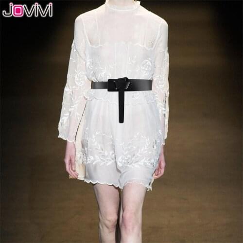 Jovivi Women Casual Waist Belt Genuine Leather Dress Belt Fashion Skinny Jumpsuit Coat Thin Waistband Tie Knot Waist Belt 1 Pc