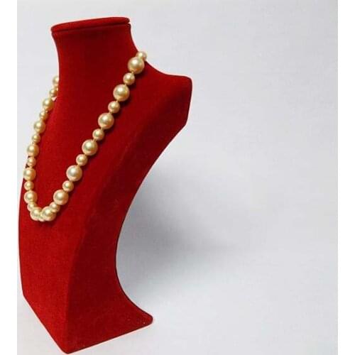 Gold jewelry display props and other 26 cm necklace pendants wooden thick-backed bust brackets display and store red velvet