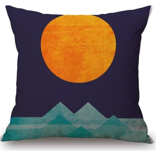 1 piece Good Quality Color Painting Pattern Seat hug pillow cover Decorative Home Chair Throw Pillow Case Cotton Linen 45x45cm
