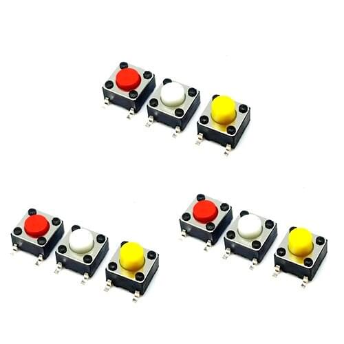 100Pcs Sample 6*6*5.5mm SMD Micro Push Button Tactile Tact Electronic Switch Brown/Blue/Black/Red/Orange/Green/Yellow/White