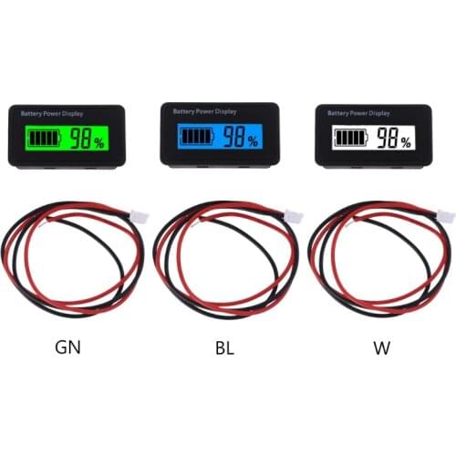 12V 24V 48V Digital Battery Capacity Display Universal LCD Car Motorcycle Lead-acid Lithium Battery Monitor Voltmeter