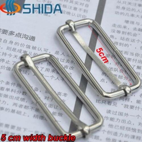 20 pcs/lot 5cm Ribbon Silver Metal Slip Buckle Suspenders Adjustment Buckle Webbing Slider Tri Glide Sewing Materials For Bags