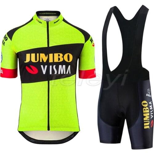 2020 lotto Jumbo visma cycling jersey set mens bicycle maillot MTB Racing ropa Ciclismo summer quick dry bike cloth 20D GEL pad