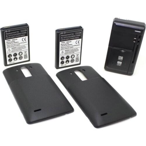 2x 6800mAh Extended Battery + 3 Optional Color Cover + Universal Charger For LG G3 BL-53YH G3 D855 F400 D830 D850 VS985 D851