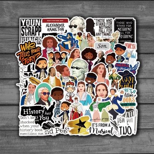 50PCS Classic Hammer Graffiti Stickers Musical Hamilton Stickers DIY Motorcycle Luggage Guitar Waterproof Cool Decal Sticker