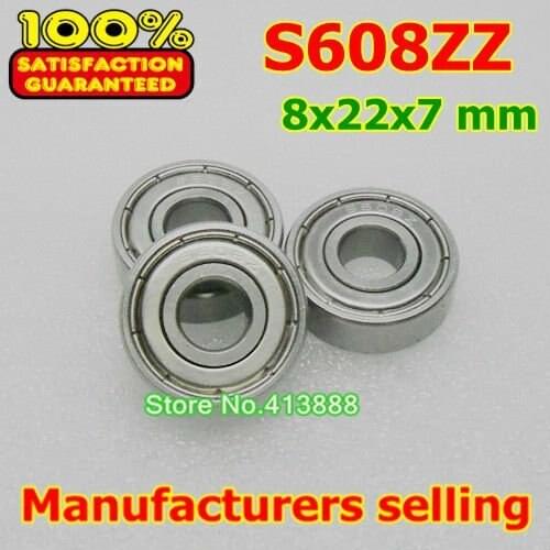 500pcs/lot free shipping SUS440C environmental corrosion resistant stainless steel deep groove ball bearings S608ZZ 8*22*7 mm