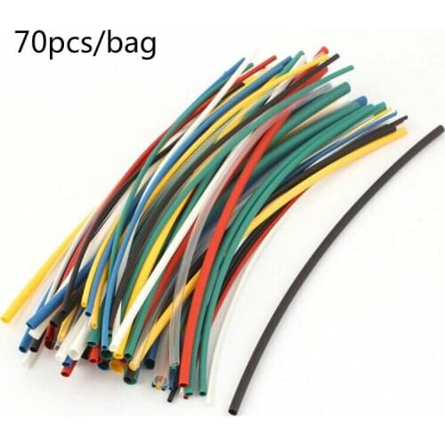 70pcs polyolefin 2:1 heat shrink tubing, various heat shrink tubing, wire and cable insulation sleeve