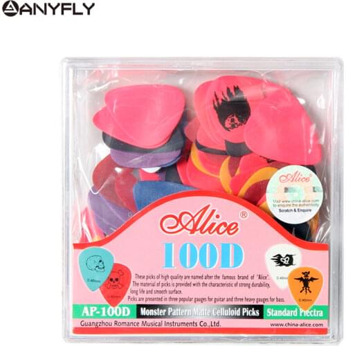 Alice Professional AP-100D 100Pcs/Lot Monster Pattern Celluloid Acoustic Electric Guitar Picks Wholesales