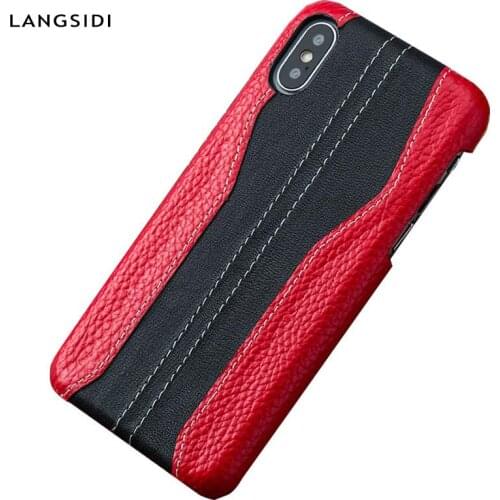 Luxury Stitch Genuine Leather Phone Case for iPhone 12 Pro Max 11 Pro Max 12 Mini X XS max XR 5 5s se 2020 6 6s 7 8 Plus Cover