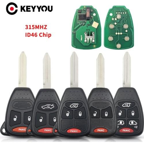 KEYYOU OHT692713AA For JEEP Remote Car Key For Dodge RAM Commander Compass Grand Cherokee Liberty Wrangler Chrysler 315Mhz ID46