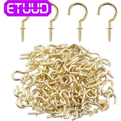 20Pcs/set 1/2 5/8 3/4 7/8 Inches Heavy Duty Cup Hooks Shouldered Screw Hanging Hat Coat Peg Hanger High Quality