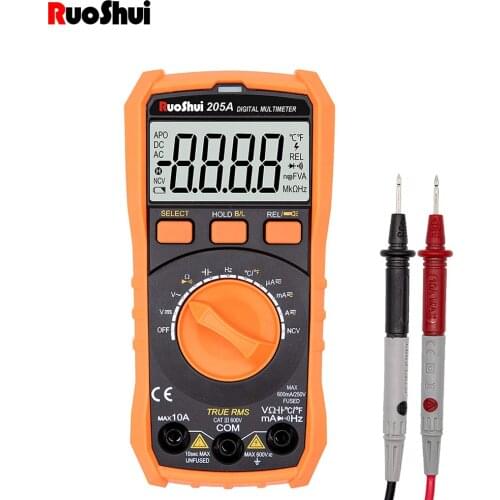 Ruoshui Digital Multimeter Mini True RMS 6000 Counts Auto-Ranging Amp Volt Ohm Meter Portable Voltage Tester with NCV Function