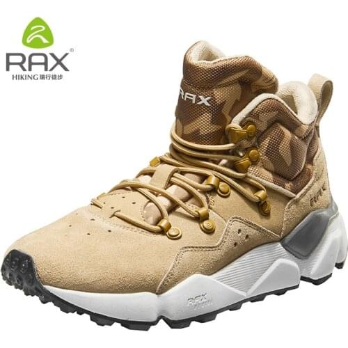 Rax Mens Hiking Shoes Genuine Leather Trekking Boots Men Women Outdoor Sneakers Warm Snow Boots Sports Sneakers Mountain Boots