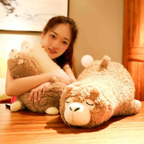 New kawaii sheep plush toy alpaca doll big sleeping pillow Japanese alpaca doll for girl birthday gift 24inch 60cm DY50796