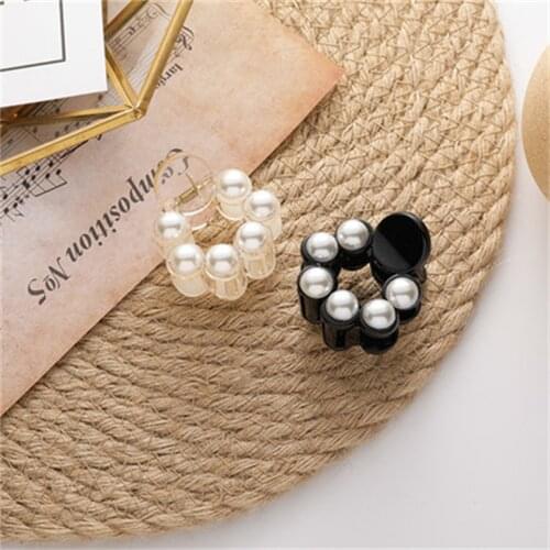 New Black And White Two-Color Mini Round Pearl Ladies Hair Accessories Girl Fashion Simple And Delicate Hairpin