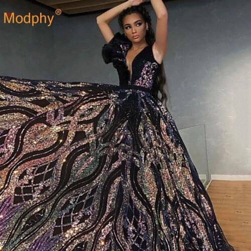 2020 Autumn New Chic Glitter Geometric Sequin Bodycon Dress Sleeveless V-Neck Ruffle Embellished Party Long Dress Vestidos