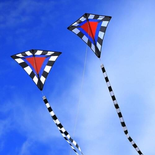 New Weifang Diamond-shaped Cartoon Color Plaid Cloth Kite Adult Large-scale Long-tailed Kite Line Width 80 High 90 Tail 300cm