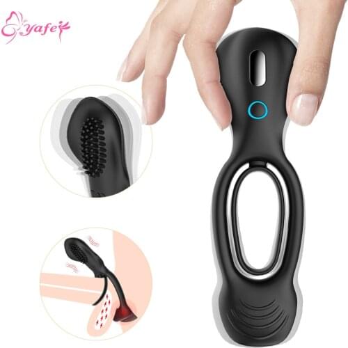 New Penis Ring Vibrators Silicone Cock Ring Delay Ejaculation Erection Vibrating Lock Ring Penis Long Lasting Erotic Men Sex Toy