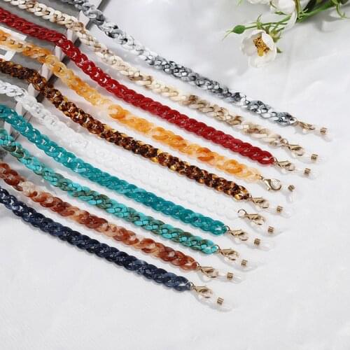 70cm Leopard Acrylic Chain for Face Mask Necklace Glasses Chain Sunglasses Straps Mask Lanyards Women Men Neck Chains Holder