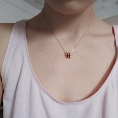 New fashion stainless steel Elegant Star Zodiac 12 Constellation Pendant Necklaces for Women Fashion Gift Birthday Jewelry 2020