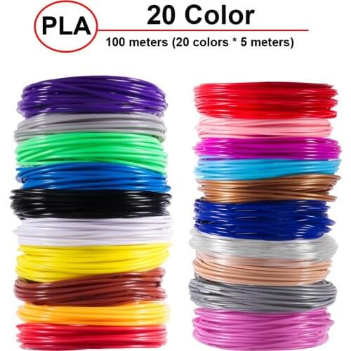 Aokin Plastic For 3D Pen 20 Colors 10 Meter 5 Meter PLA 1.75mm 3D Printer Filament Printing Materials Extruder Accessories Parts