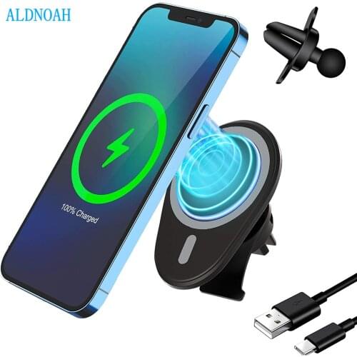15W Magnetic Adsorption with USB-C Integrated Cable Portable Wireless Charger For 12 Pro Mini Max Magsafing Wireless Charger