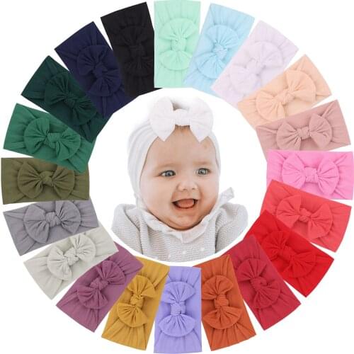 20Colors Solid Baby Kids Headband Newborn Baby Bows Haarband Turban Infant Head Band Headwear Hairband For Girl Hair Accessories
