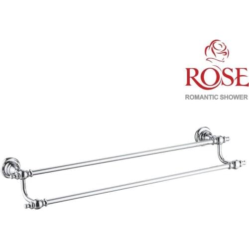 ROSE Towel tube double, brass towel holder, wall mount bracket for towel,wall-mounted bathroom accessories,double chrome plated holder RG1127