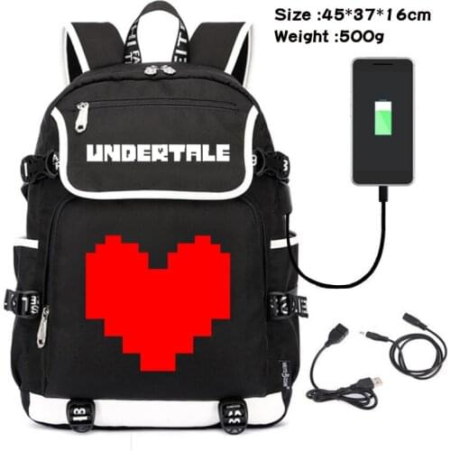 Game Undertale San Papyrus Backpack Cartoon Schoolbag USB Charging Laptop knapsack Bookbags Men Travel Shoulders Bags
