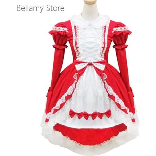 Hand made Classic Retro lovely Lolita tuxedo style Maid Dress