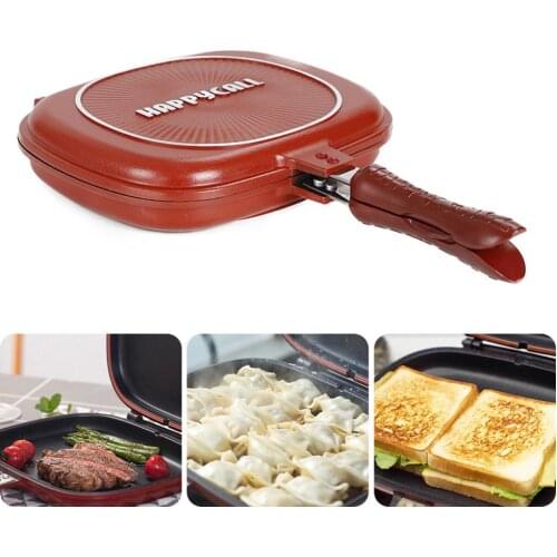 Double-sided Grill Frying Pan Square Shape Non-stick Pan Baking Steak Frying Pan 28cm/32cm Kitchen Cooking Tool For Home Outdoor