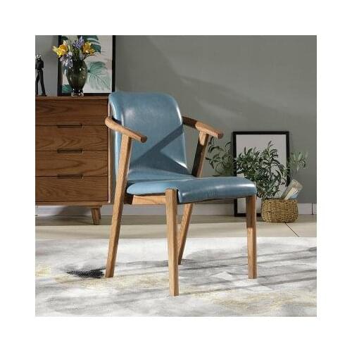 Solid Wood Chair Simple Home Computer Chair Art Retro Armchair Armchair Leisure Dining Room Chair Student Desk Chair