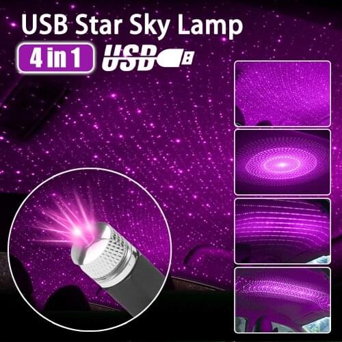LED USB Car Roof Atmosphere Star Sky Lamp MINI LED Star Decorative Light 2 Colors DJ Disco Car Roof Interior Atmospheres Lights
