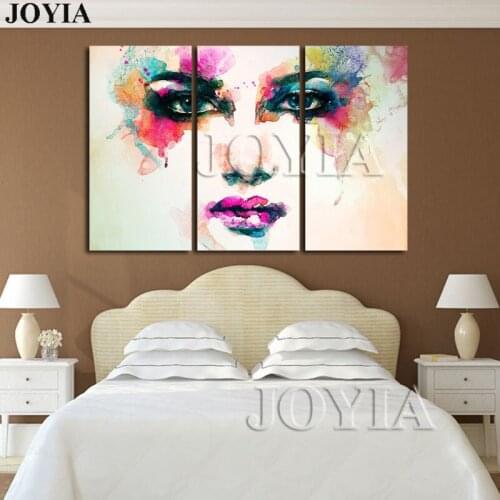 Triptych Art Painting Canvas Abstract Figure Paintings Set Watercolor Beauty Wall Pictures For Bedroom Living LARGE No Frame