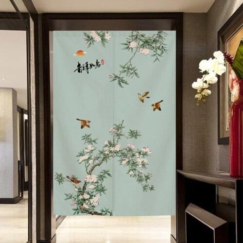 Cotton Linen Curtain Half Curtain Chinese Style Vintage Bedroom Home Decoration Partition Curtain Bathroom Curtain