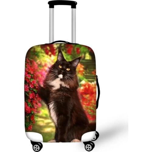HaoYun Protective Suitcase Cover Flower Cats Elastic Dustproof Luggage Cover Cartoon Animal Prints Waterproof Travel Accessories
