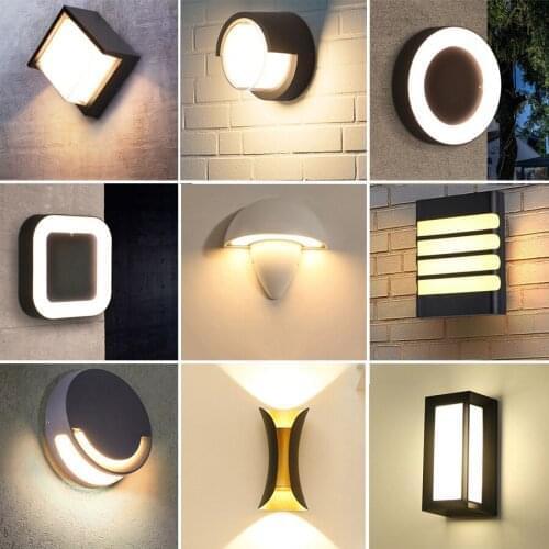 12W LED Wall Lamp Outdoor Garden Wall Porch Lamp Villa Balcony Corridor Aisle Fence Wall Light Bedroom Living Room Porch Lamps