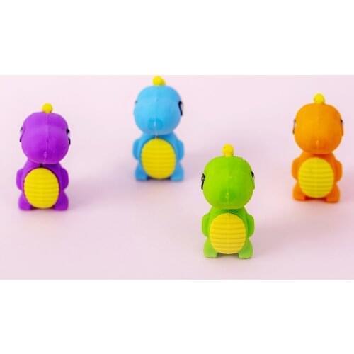 16 Pcs Creative Cartoon Dinosaur Eraser Student Writing Painting Eraser Stationery Wholesale Prizes for Kids School Supplies