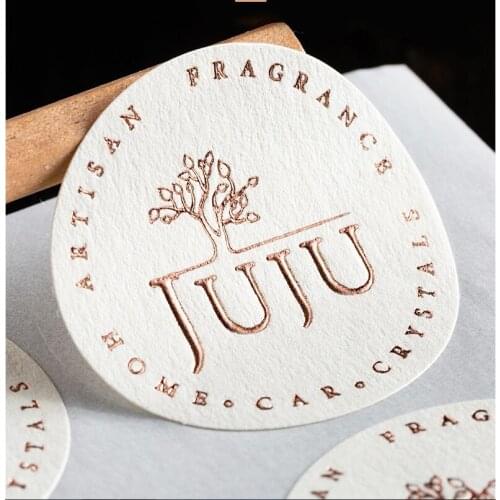 2 '' 500PCS Concav-convex Custom Logo Sticker Label With HOT STAMPING