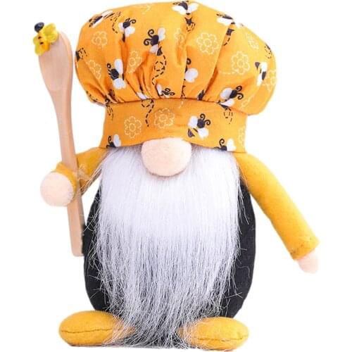 2021 Hot Sale Bee Festival Plush Chef Gnome Swedish Tomte Tabletop Elf Ornament