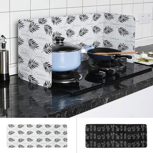 3 Sided Kitchen Oil Baffle Plate Splatter Guard Stove Heat Insulation Sheet Aluminum Foil Oil Splash Proof Cooking cleanTool
