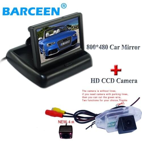 4.3"Foldable car rear monitor and 170 degree car reversing camera plastic shell kit water-proof IPK suitable for Toyota Prado