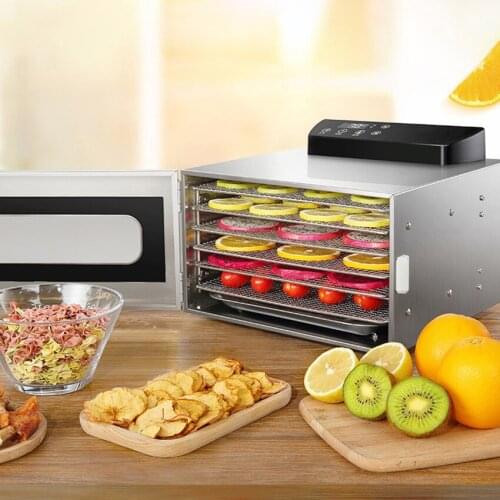 400W 6 Trays Food Dehydrator Snacks Dehydration Dryer Fruit Vegetable Dried Herb Meat Drying Machine Stainless Steel 110V/220V
