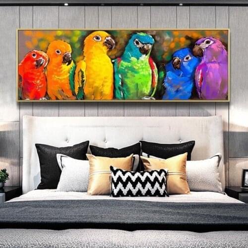 Watercolor Animal Abstract Canvas Art Wall Painting Parrot Modern Pop Graffiti Art Posters And Prints For Bed Room Cuadros Decor