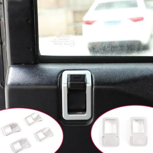 Car Door Handle Bolt Trim For Land Rover Defender 90 110 130 2004-2019 Alloy Car Inner Door Handle Outer Frame Car Decoration