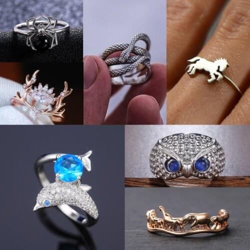 CAOSHI Lovely Exquisite Animal Shape Rings for Women Creative Design Jewelry Cocktail Party Accessories High Quality Wholesale