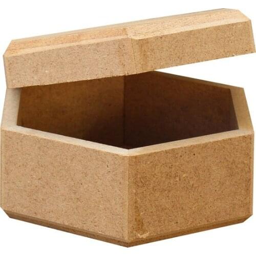 Ku40 Wood Hexagonal Box paintable decorative objects декоративные предметы под роспись